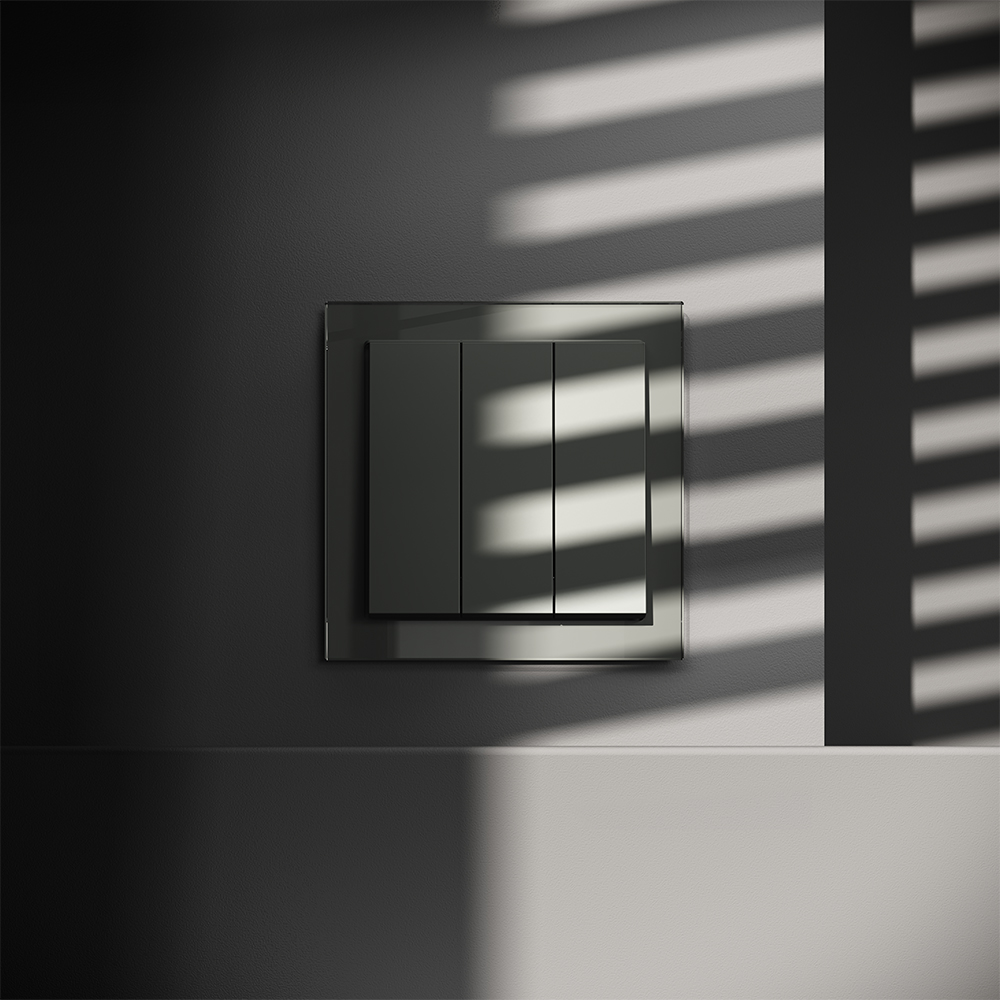 Выключатель трехклавишный встраиваемый Voltum S70 Титан VLS030106 — изображение 4