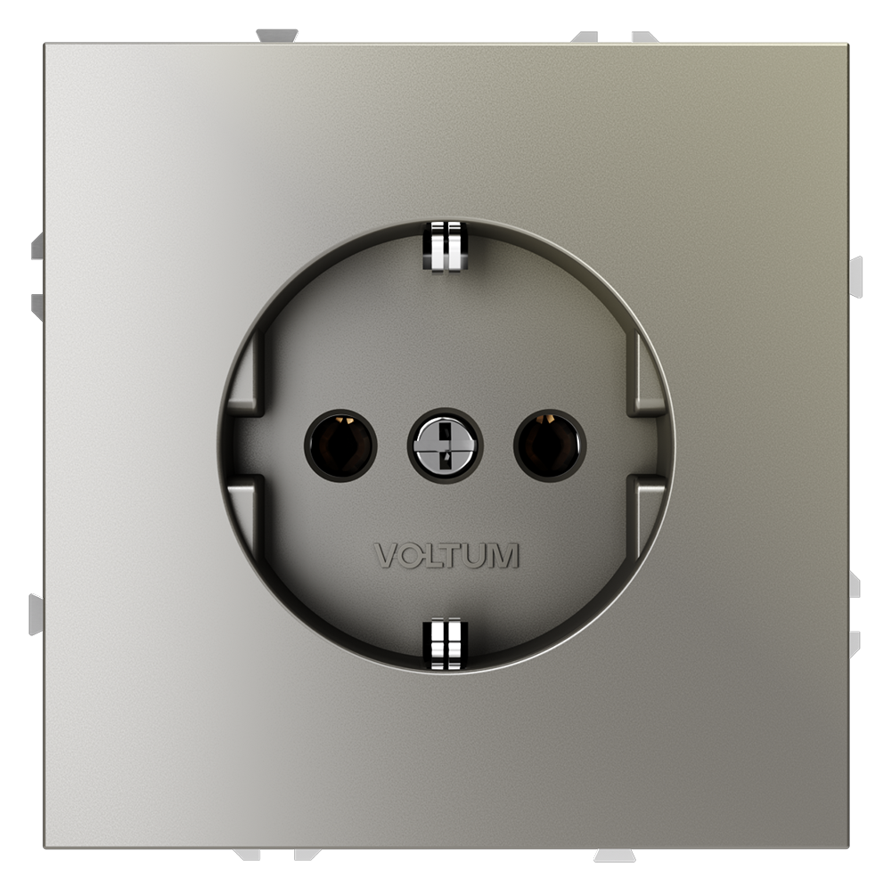 Розетка встраиваемая Voltum S70 с заземлением Soft touch Шелк VLS040104