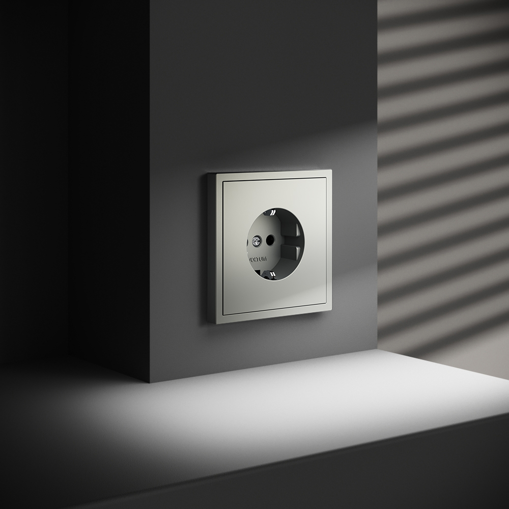Розетка встраиваемая Voltum S70 с заземлением Soft touch Сталь VLS040105 — изображение 5