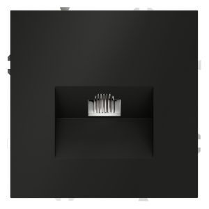 Розетка встраиваемая Ethernet Voltum S70 RJ45 cat.6 Черный матовый VLS060108