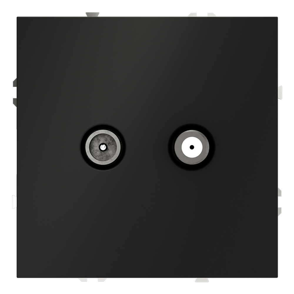 Розетка встраиваемая TV-SAT Voltum S70 оконечная Черный матовый VLS060408