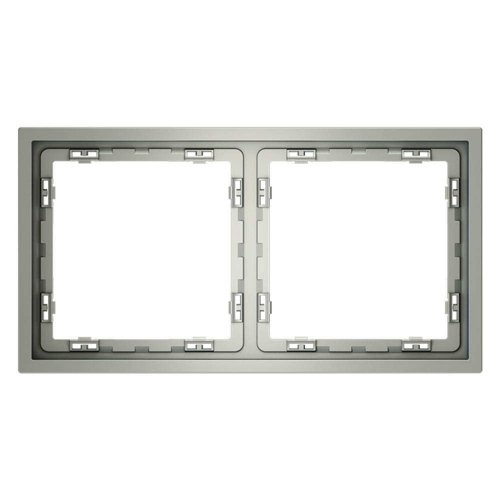 Рамка пластиковая Voltum S70 на 2 поста Сталь глянцевая VLS100205