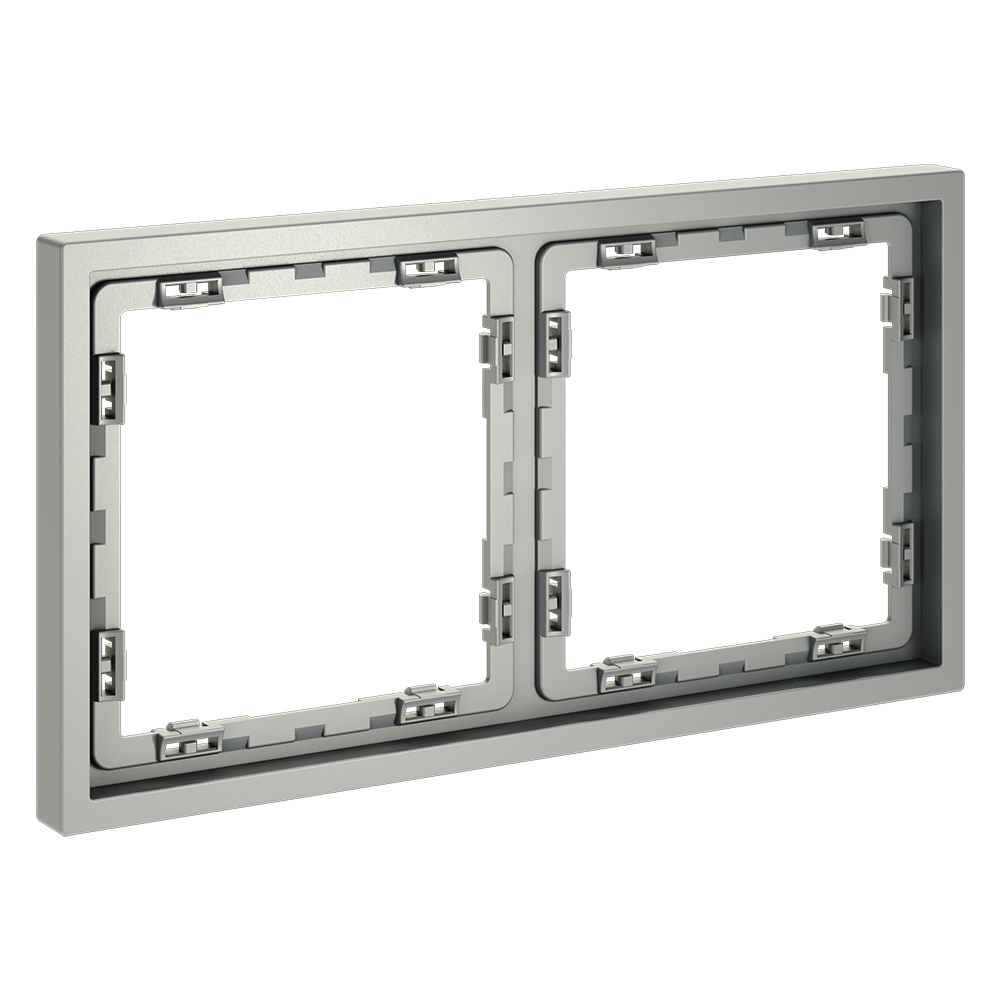 Рамка пластиковая Voltum S70 на 2 поста Сталь глянцевая VLS100205 — изображение 2