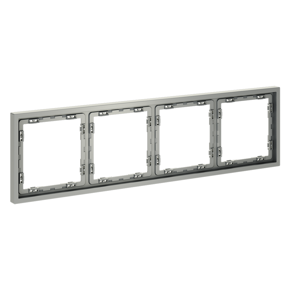 Рамка пластиковая Voltum S70 на 4 поста Сталь глянцевая VLS100405 — изображение 2