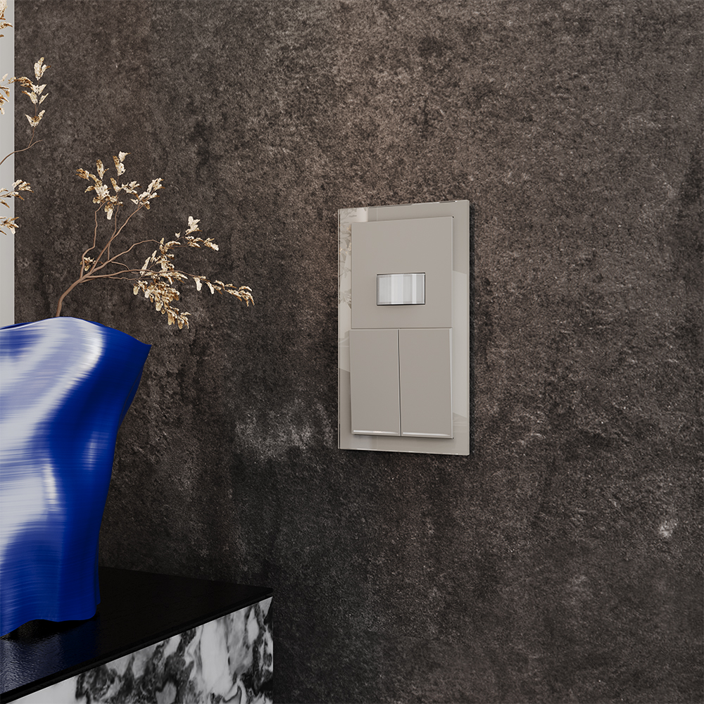 Рамка стеклянная Voltum S70 на 2 поста Кашемир глянцевый VLS110203 — изображение 3