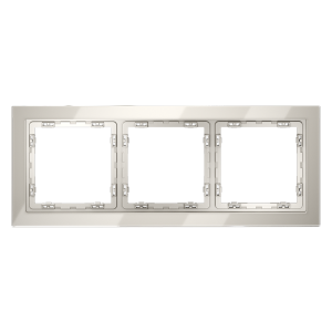 Рамка стеклянная Voltum S70 на 3 поста Кашемир глянцевый VLS110303