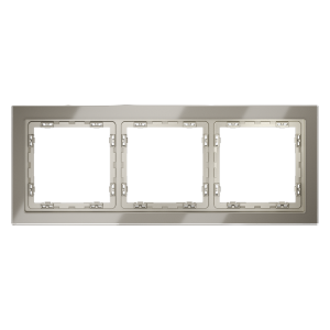 Рамка стеклянная Voltum S70 на 3 поста Шелк глянцевый VLS110304
