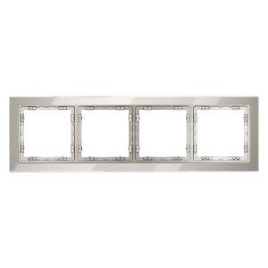 Рамка стеклянная Voltum S70 на 4 поста Кашемир глянцевый VLS110403