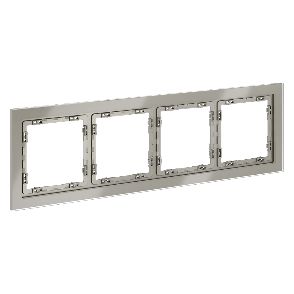 Рамка стеклянная Voltum S70 на 4 поста Шелк глянцевый VLS110404 — изображение 2