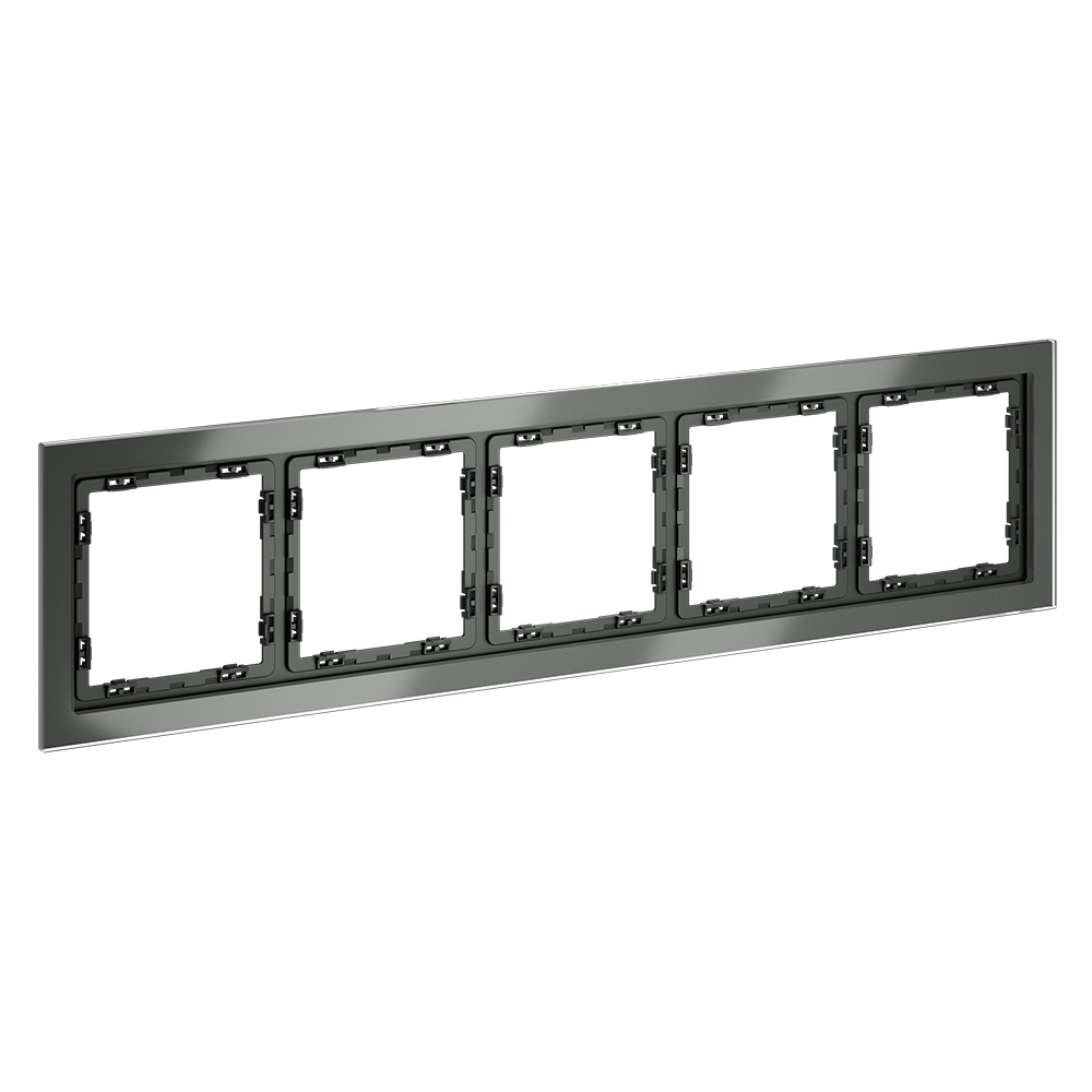 Рамка стеклянная Voltum S70 на 5 постов Титан глянцевый VLS110506 — изображение 2