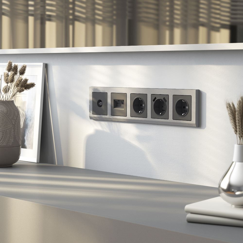 Накладка для двойной розетки Еthernet Werkel RJ-45 Графит матовый W1191164 — изображение 2