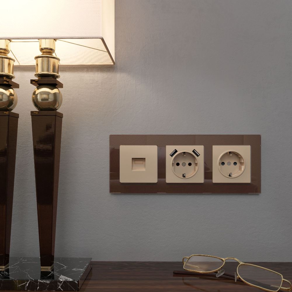 Накладка для телефонной розетки Werkel RJ-11 Шампань W1192011 — изображение 2